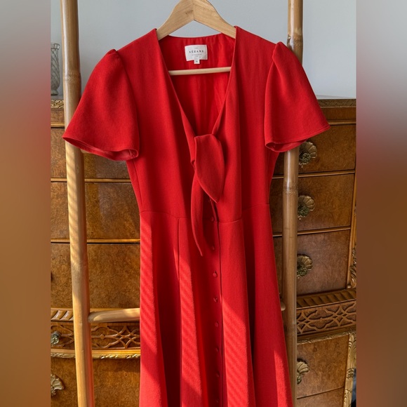 Sezane Ophelia Dress Corail - Size 34 - Picture 6 of 7